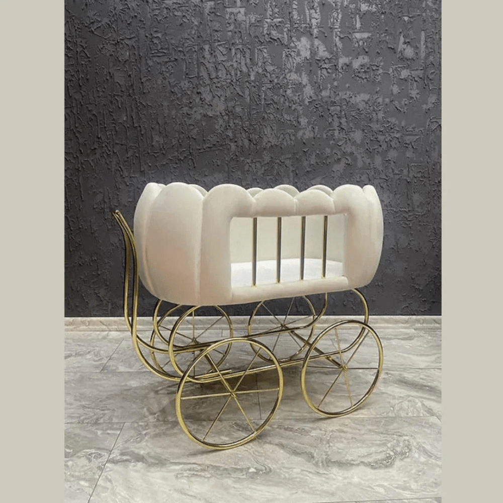 BABY CHESTER VELVET TUFTED BASSINET - myhomestore.com.pk