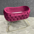 Baby Cradle and Round Puff Velvet Tufted Bassinet - myhomestore.com.pk