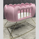 BABY CRADLE CHESTER VELVET TUFTED BASSINET - myhomestore.com.pk