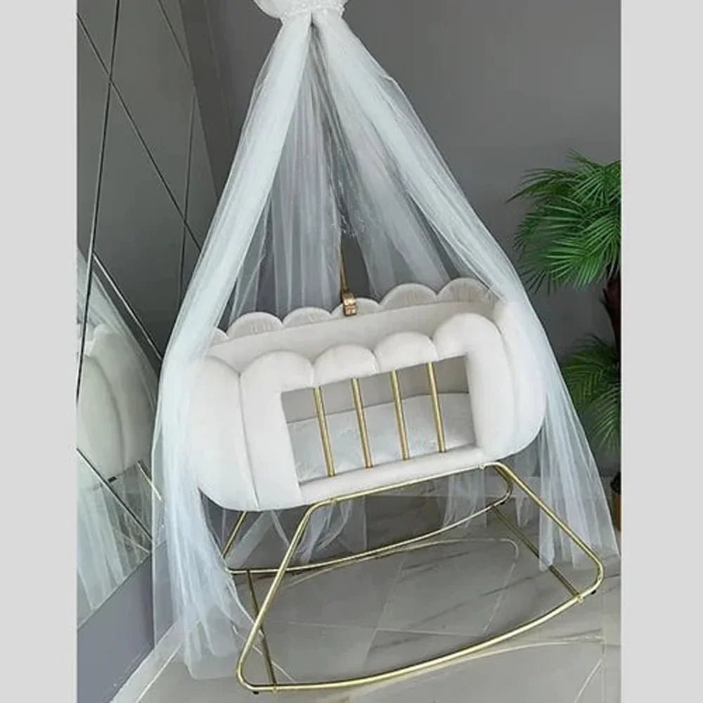 BABY CRADLE CHESTER VELVET TUFTED BASSINET - myhomestore.com.pk