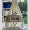 Baby Velvet Tufted Bassinet - myhomestore.com.pk