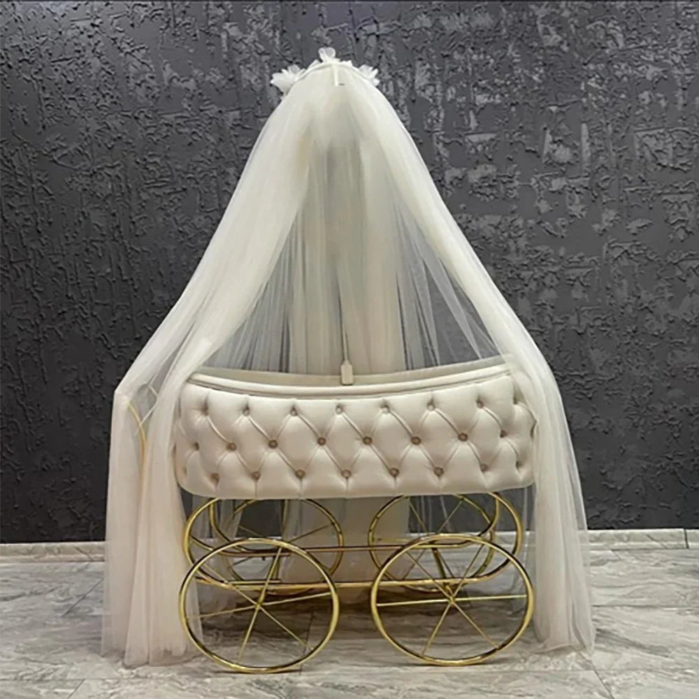 Baby Velvet Tufted Bassinet - myhomestore.com.pk