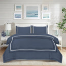 Baratta Comforter Set (Slate Blue with White Bratta Stitch) - myhomestore.com.pk