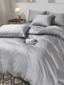 Luxury Satin Duvet Set Plain - myhomestore.com.pk