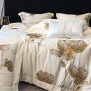 Cotton Satin Flower Embroidery Duvet Set - myhomestore.com.pk