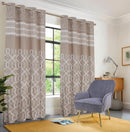 Beige Jacquard printed curtains - myhomestore.com.pk