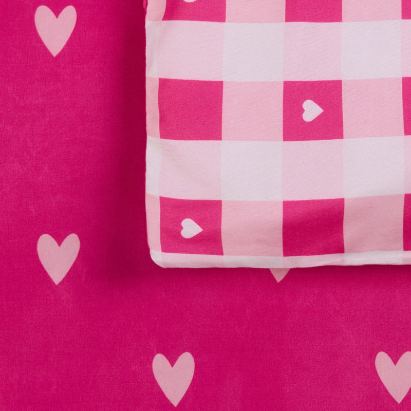Pink Check Printed Bedspread