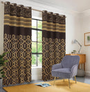 Brown Jacquard printed curtains - myhomestore.com.pk