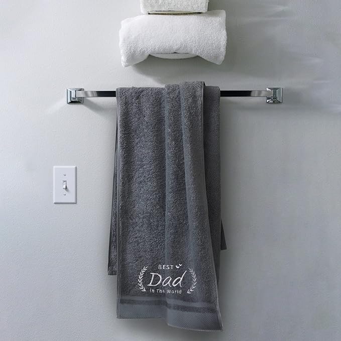 Best Dad Cotton Bath Towel Embroidered - myhomestore.com.pk
