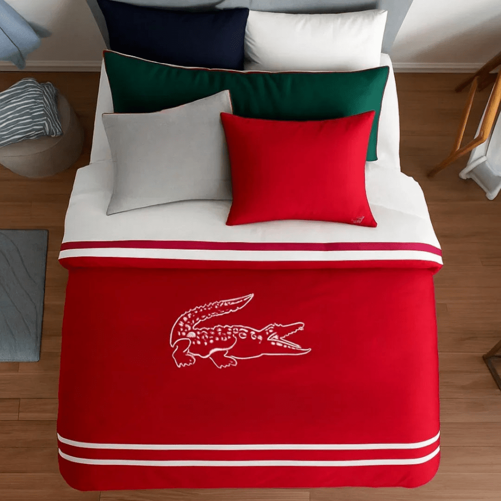 Big Lacoste Embroidery Duvet Set - myhomestore.com.pk