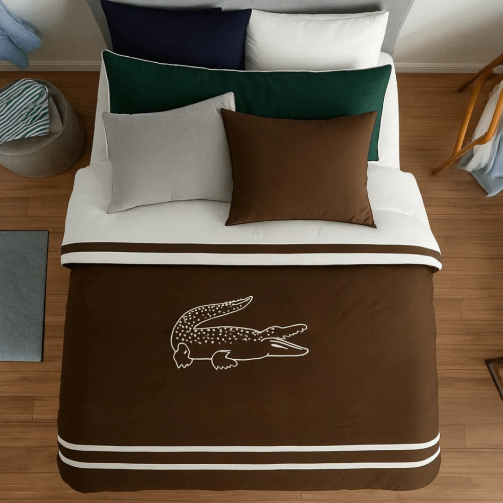 Big Lacoste Embroidery Duvet Set - myhomestore.com.pk