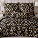 Black And Gold Damask Bedding Set - myhomestore.com.pk