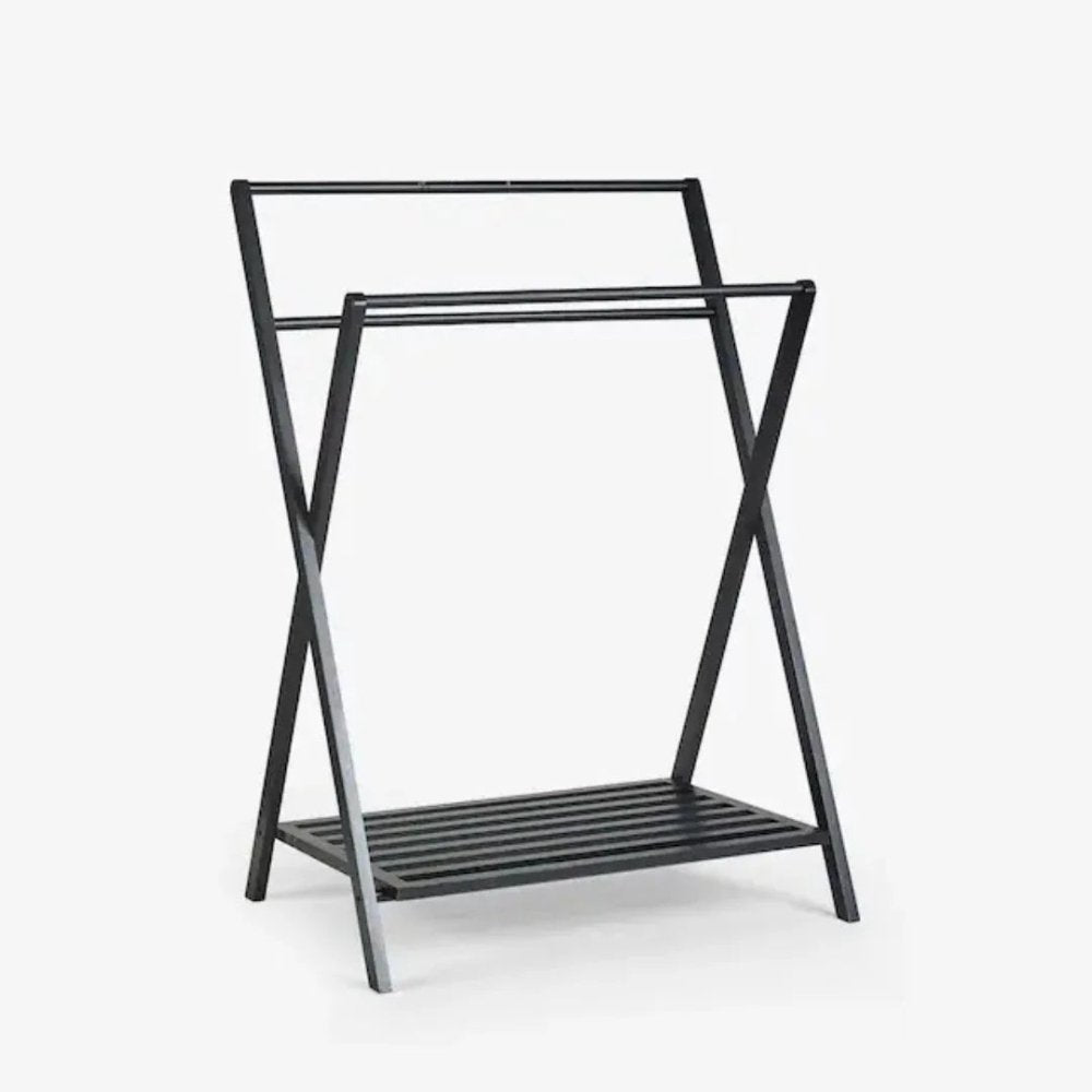 Black Folding Towel Rack - myhomestore.com.pk