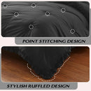 Black Ruffle Comforter Set - myhomestore.com.pk