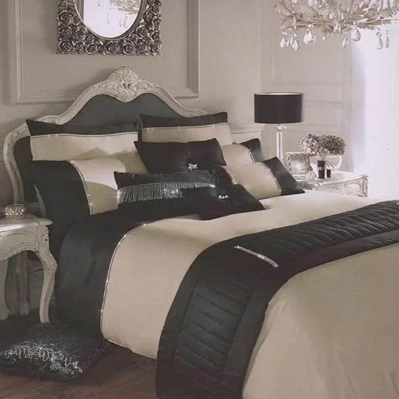 Black with Beige Bridal Bedding Duvet Cover - myhomestore.com.pk