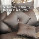 Luxury Sequence Bridal Bedding Duvet Grey Color