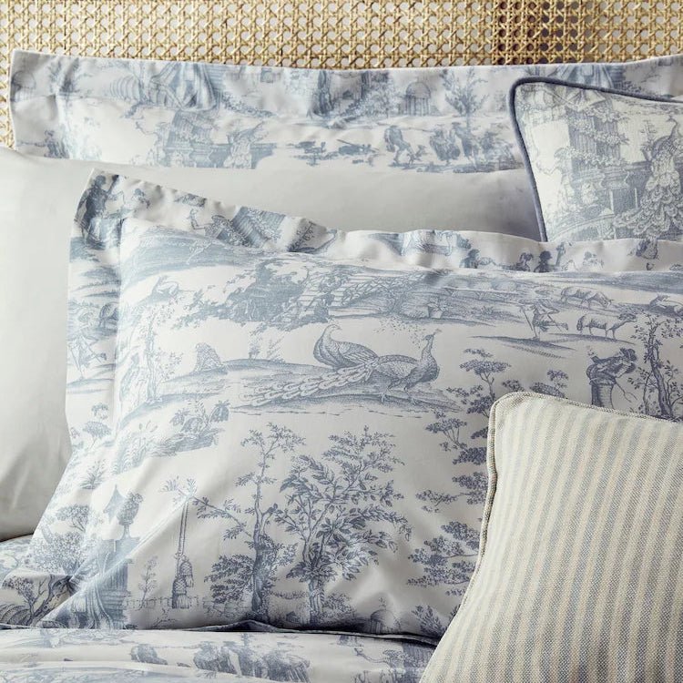 Blue Chambray Braysmith Toil Printed Duvet Set – Luxury Bedding - myhomestore.com.pk