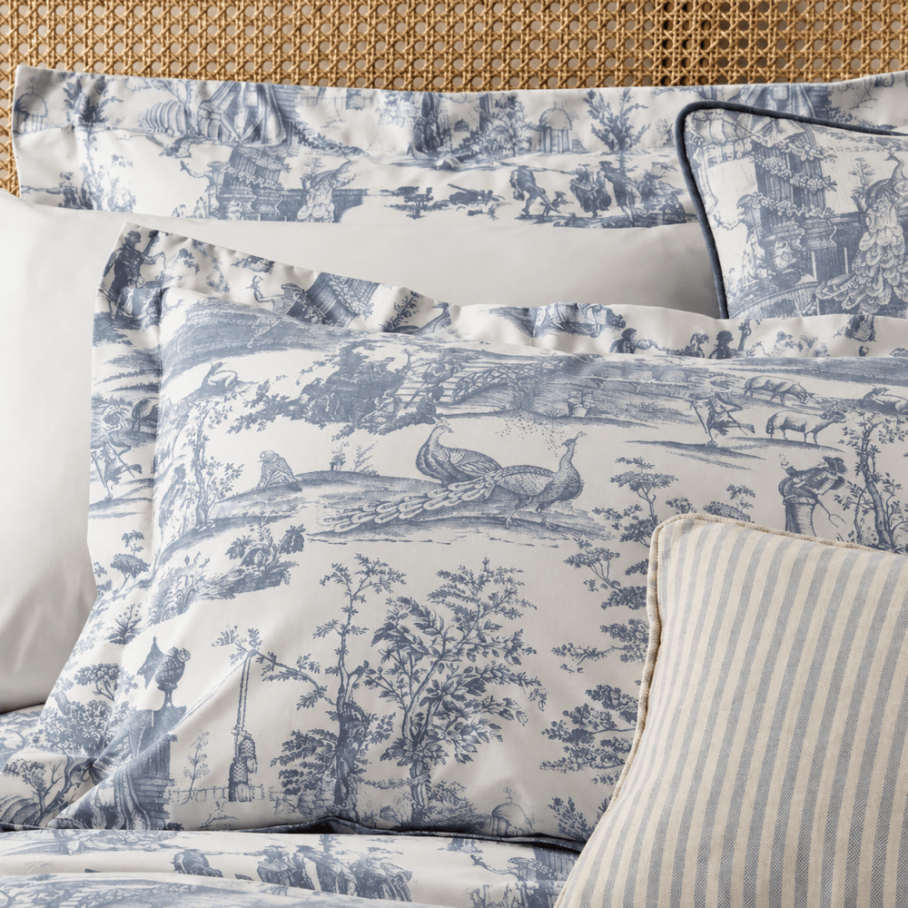 Blue Chambray Braysmith Toil Printed Duvet Set – Luxury Bedding - myhomestore.com.pk