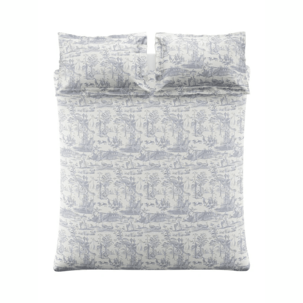 Blue Chambray Braysmith Toil Printed Duvet Set – Luxury Bedding - myhomestore.com.pk