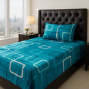 Blue Geometric pattern Bed Sheet - myhomestore.com.pk