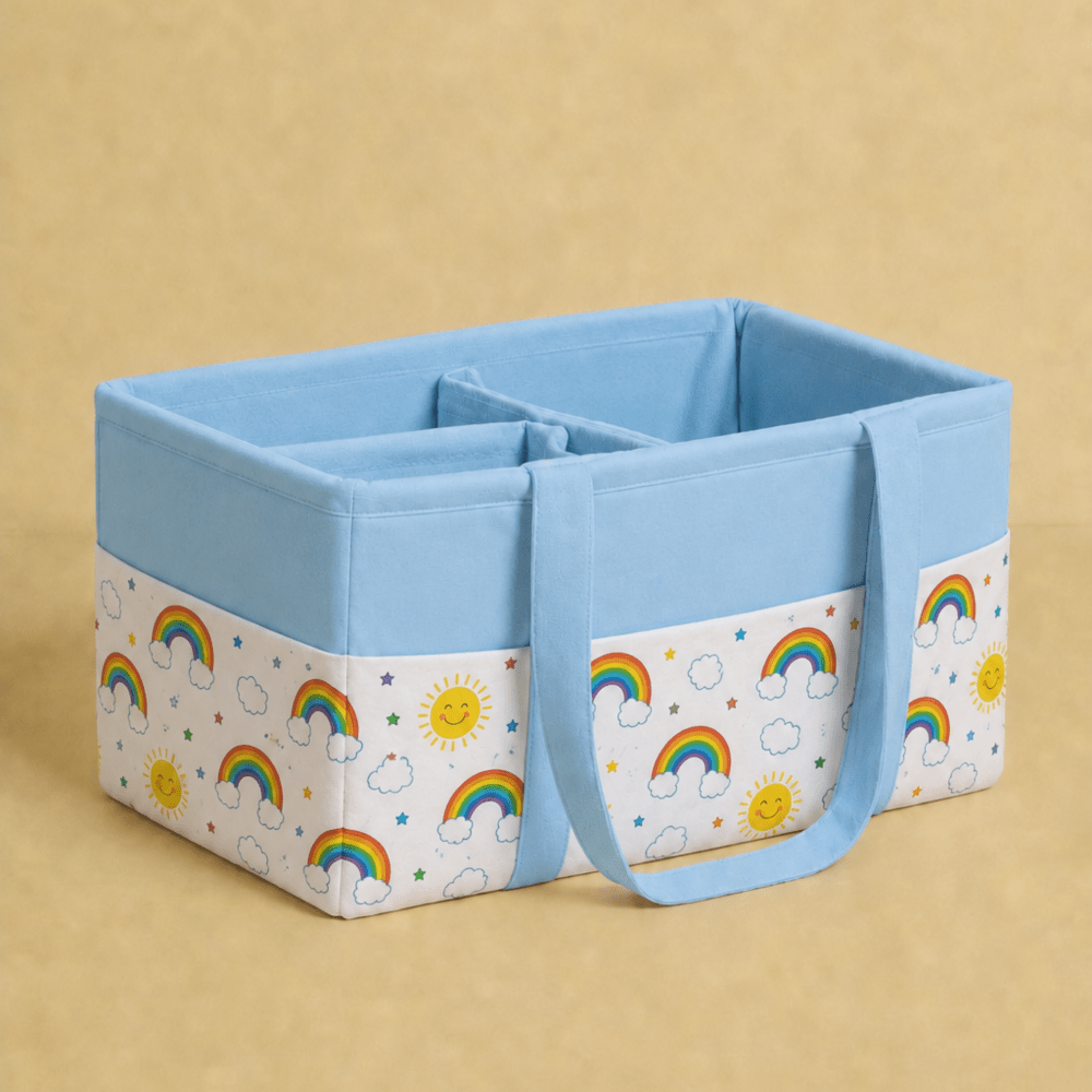 Blue Rainbow Dreams Diaper Caddy Bag - myhomestore.com.pk