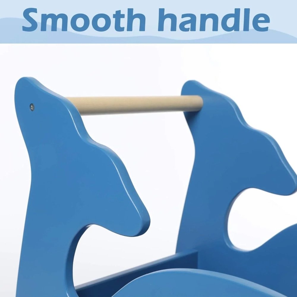 Blue Whale 2 - in - 1 Baby Learning Walker Wooden Strollers - myhomestore.com.pk