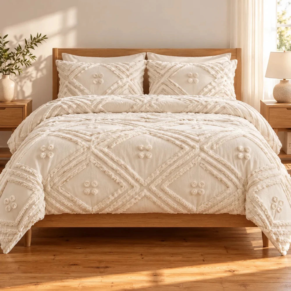Bohemian Tufted Duvet Cover Set - myhomestore.com.pk
