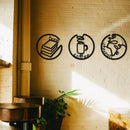 Book and Coffee Metal Wall Decor - myhomestore.com.pk