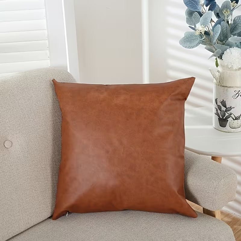 Brown Leather Cushion cover - myhomestore.com.pk