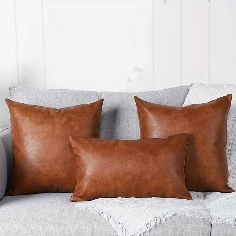 Brown Leather Cushion cover - myhomestore.com.pk