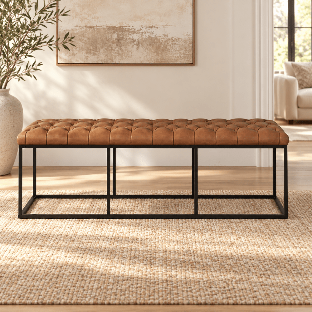Brown Upholstered Bench - myhomestore.com.pk