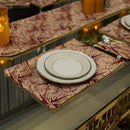 Burgundy & Gold Elegant Dining Table Runner Set - myhomestore.com.pk