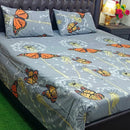 Butterfly & Dandelion Printed Bedsheet (3pcs) - myhomestore.com.pk