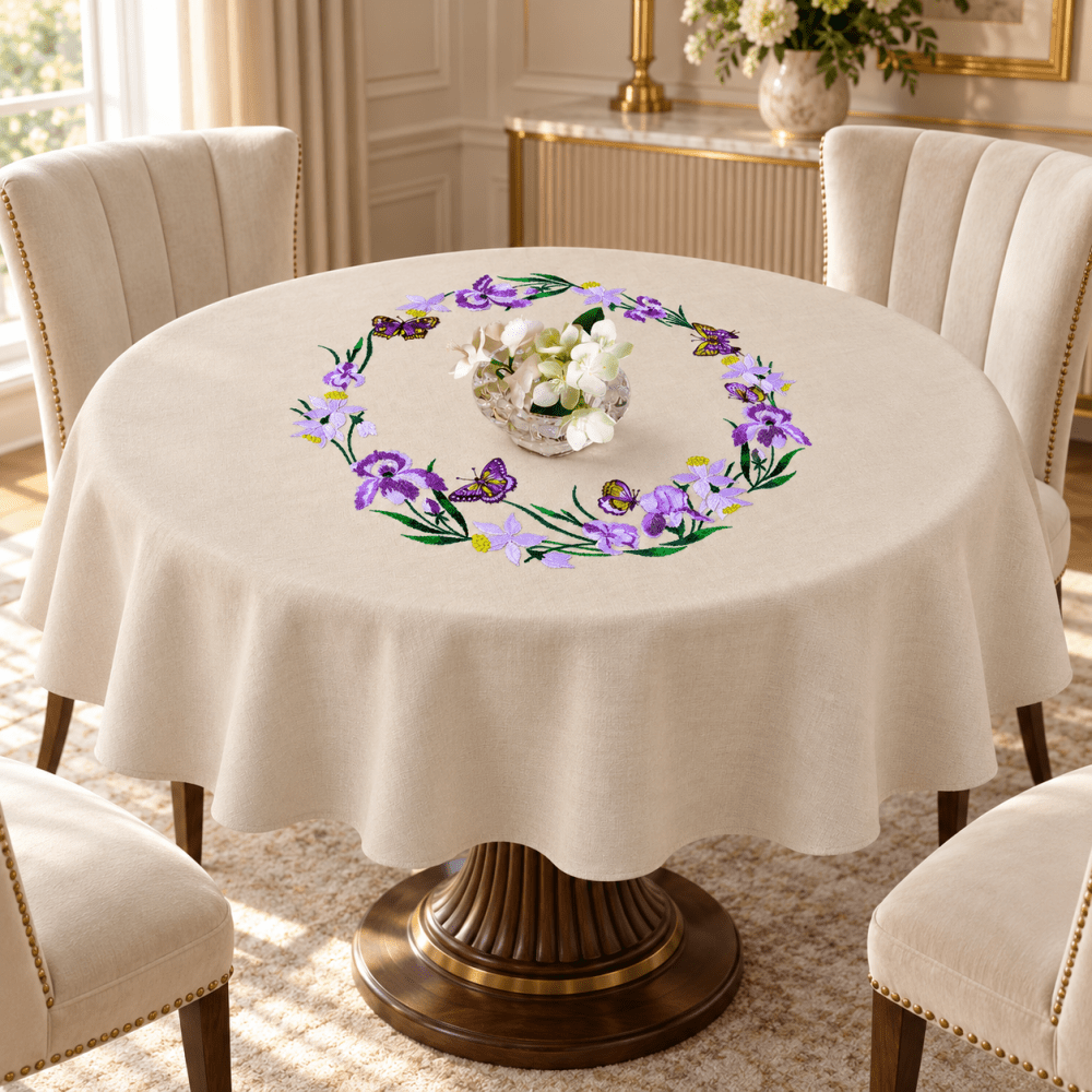 Butterfly Garden Round Table Cover - myhomestore.com.pk