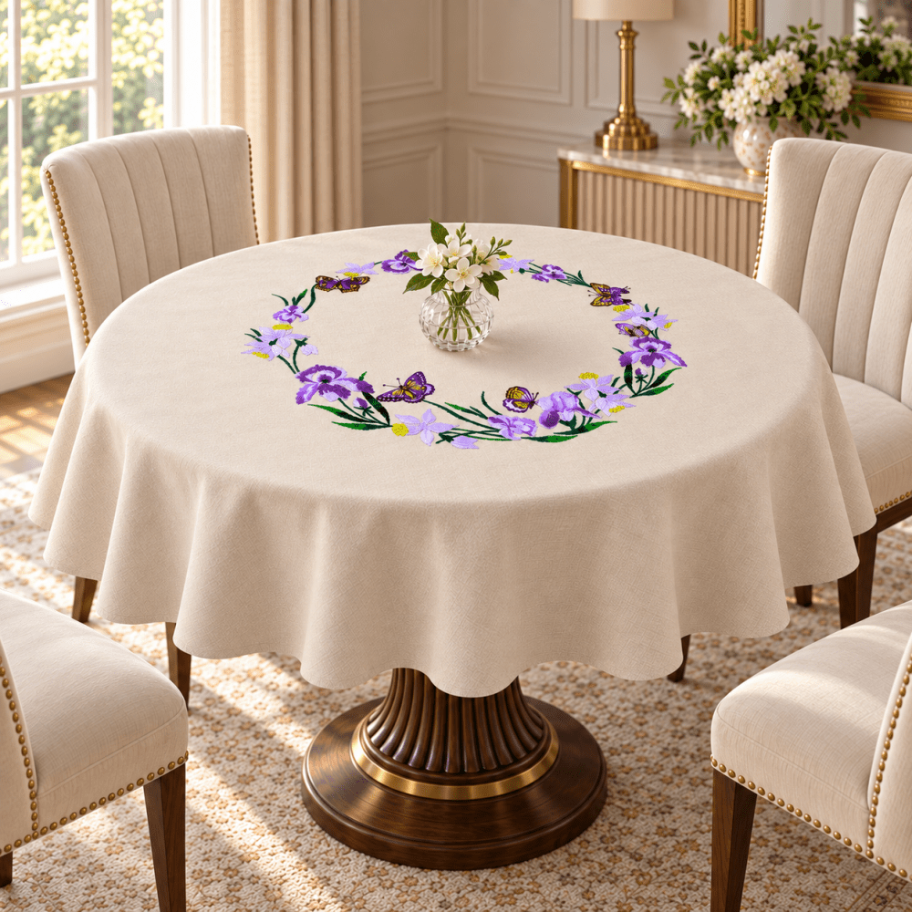 Butterfly Garden Round Table Cover - myhomestore.com.pk
