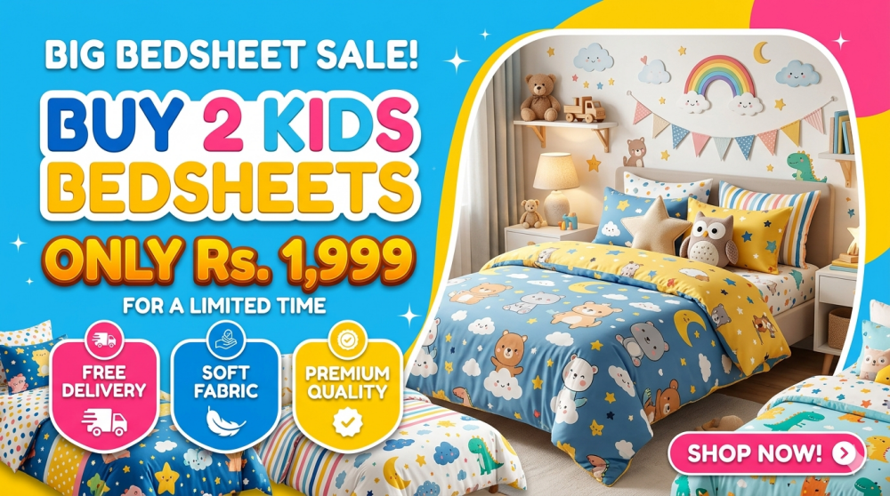 Buy 2 Kids Bedsheets in Rs 2199 | Kids Bedsheet Bundle - myhomestore.com.pk