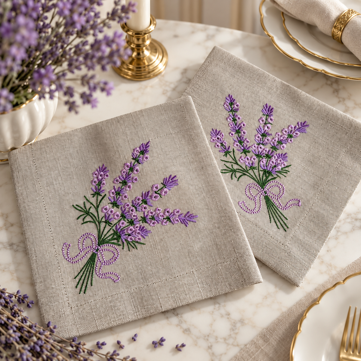Lavender Garden Premium Table Napkin