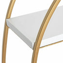 MDF and Metal Round Wall Shelf, White/Gold 24" Diameter - myhomestore.com.pk