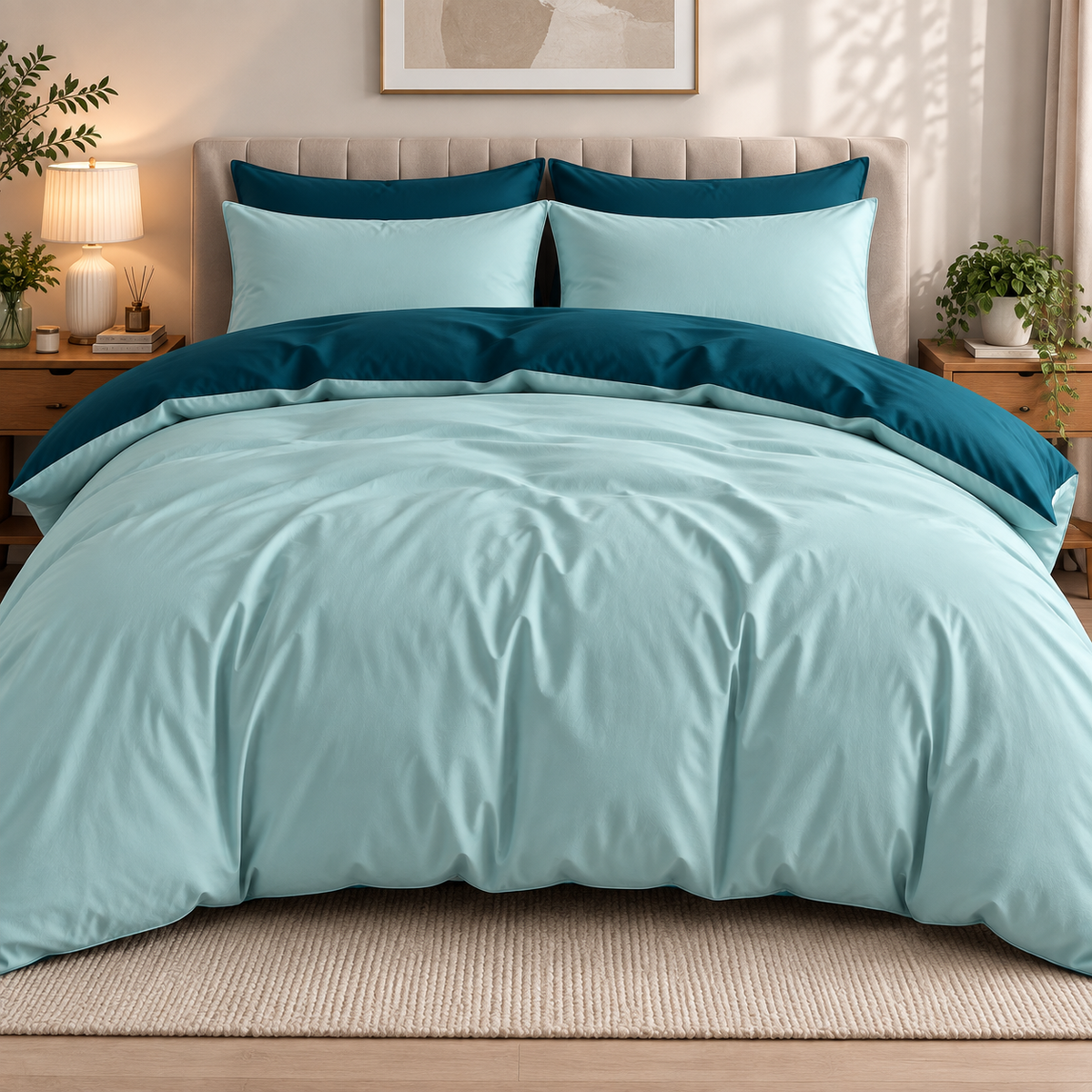 Sage Green & Beige Luxury Duvet Set