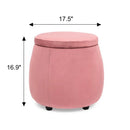 Velvet Round Storage Ottoman with Removable Lid, Footrest Stool - myhomestore.com.pk