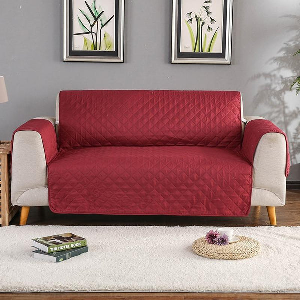 Quilted Sofa Cover ( Red )