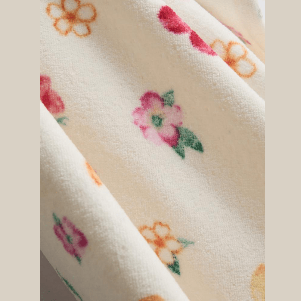 Cherry & Floral Printed Towel - Ultra Soft & Absorbent Kids Bath Towel - myhomestore.com.pk