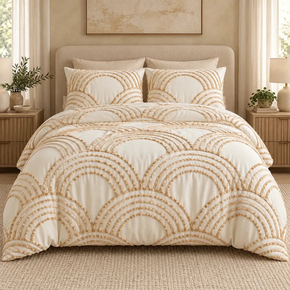 Circular Tufted Duvet Cover Set - myhomestore.com.pk
