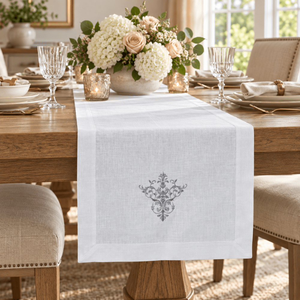 Classic Embroidered Cotton Table Runner - myhomestore.com.pk