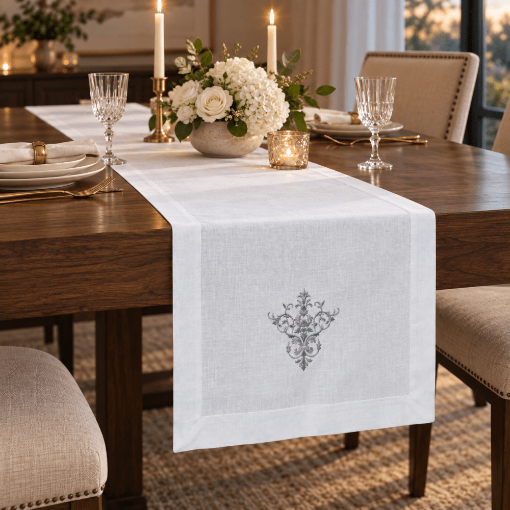 Classic Embroidered Cotton Table Runner - myhomestore.com.pk