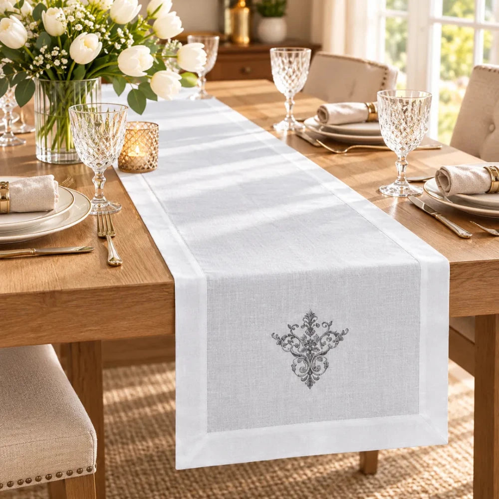 Classic Embroidered Cotton Table Runner - myhomestore.com.pk