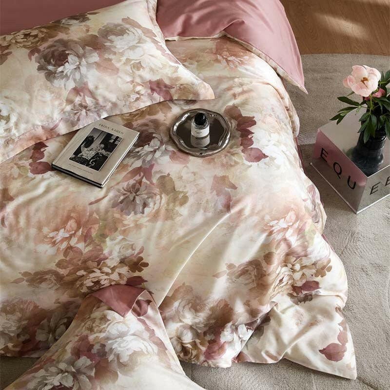 Classic Rose Print Duvet Bedding Set – Soft & Stylish Duvet Cover - myhomestore.com.pk