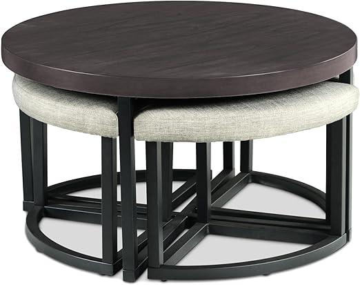 Coffee Table w/Stools, Upholstered Seating, for Living Room/Kids Room - myhomestore.com.pk