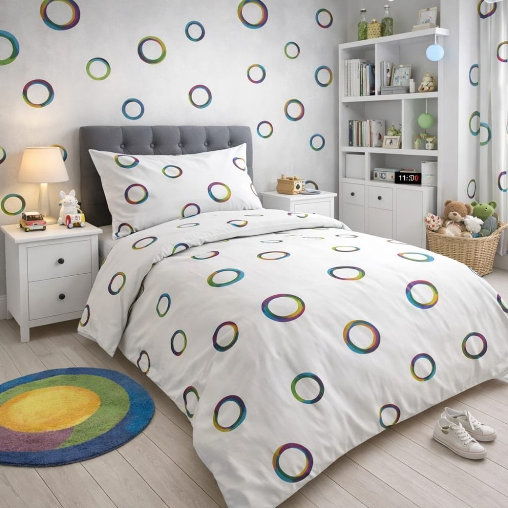 Colorful Circle Fun Bed - Sheet - myhomestore.com.pk