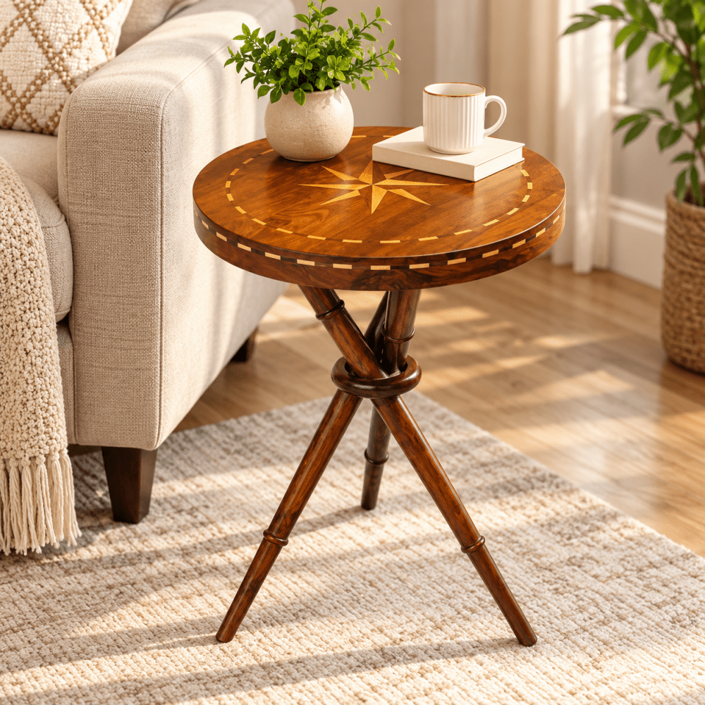 Compass Ringel Shisham Table - myhomestore.com.pk